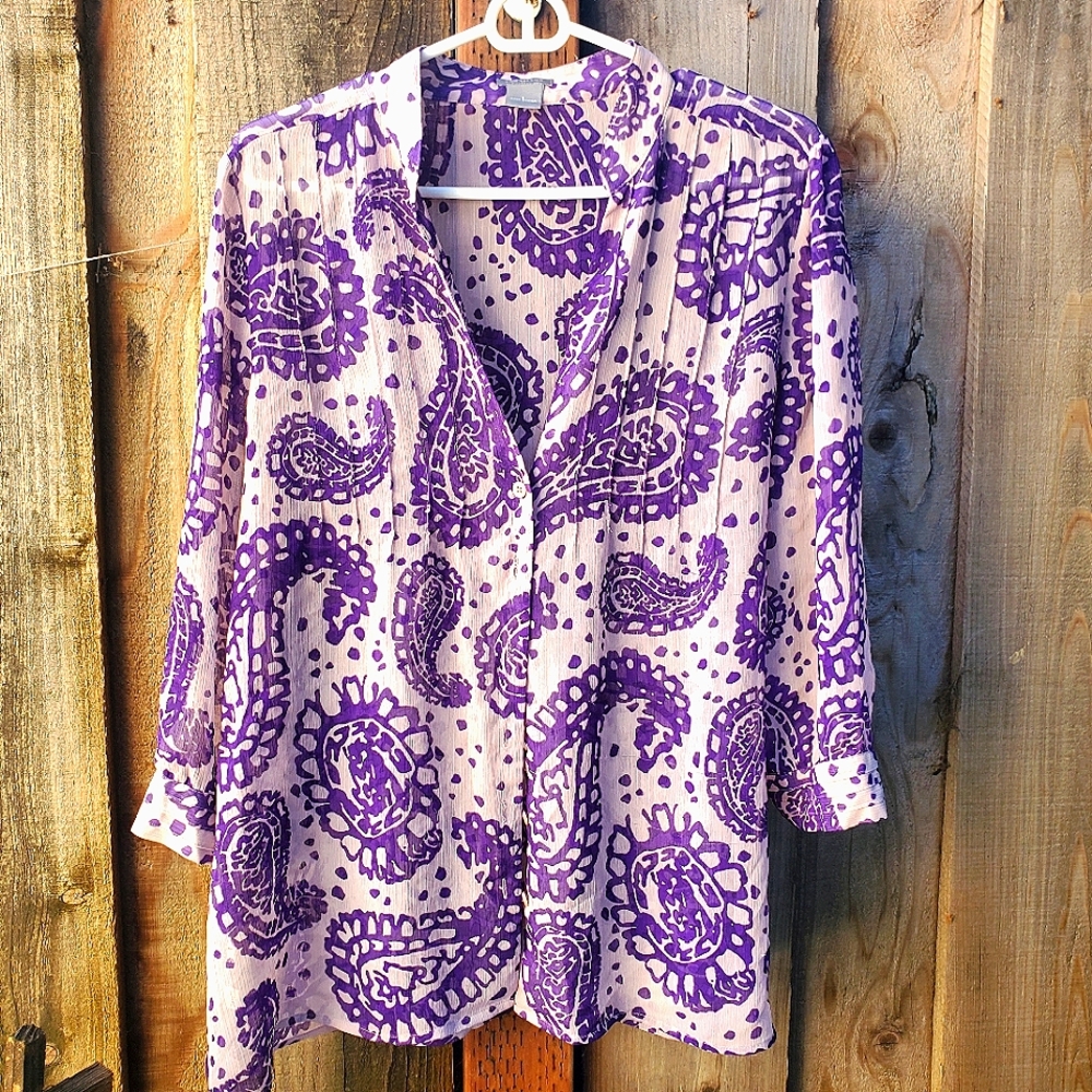 Ann Taylor sheer paisley blouse